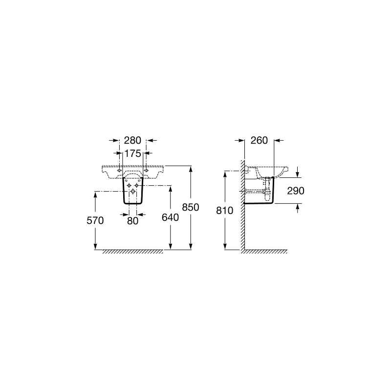 Roca Debba Semi Pedestal White 4 Roca Debba Semi Pedestal White - Image 2