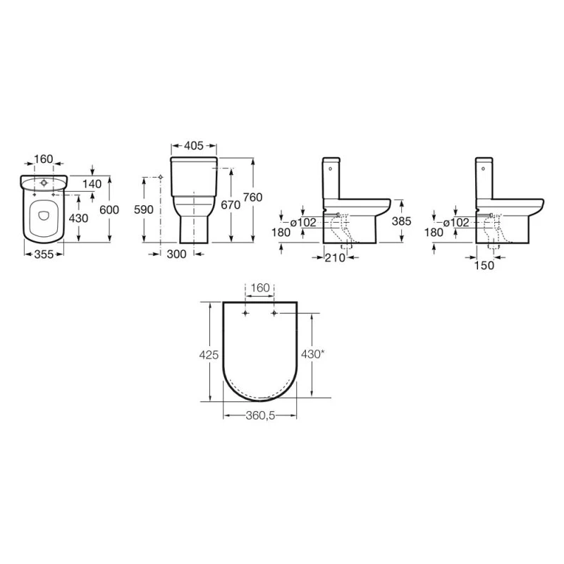 Roca Senso Compact Toilet With Push Button Cistern & Soft Close Seat 7 Roca Senso Compact Toilet With Push Button Cistern & Soft Close Seat - Image 5