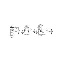 Roca The Gap Wall-Hung Bidet 1 Taphole -Bathroom Promotion roca 357475000 2