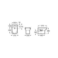 Roca Senso Compact Floor-Standing Bidet Back-To-Wall 1 Taphole -Bathroom Promotion roca 357517000 2