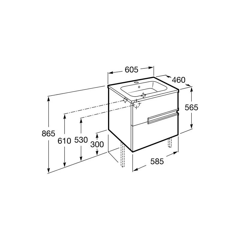 Roca Victoria-N Unik 600mm 2 Drawer Unit & Basin Wenge 5 Roca Victoria-N Unik 600mm 2 Drawer Unit & Basin Wenge - Image 3