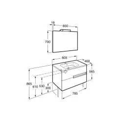 Roca Victoria-N Pack 800mm Basin Unit, Mirror & Light Grey -Bathroom Promotion roca 855842153 3