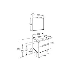 Roca Victoria-N Pack 600mm Unit, Basin, Light & Mirror Wenge -Bathroom Promotion roca 855844154 3
