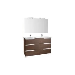 Roca Victoria-N Pack 1200mm 3 Drawer Unit, Light & Mirror Grey
