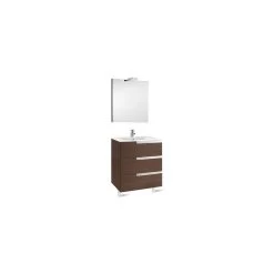 Roca Victoria-N Pack 700mm 3 Drawer Unit, Mirror & Light Wenge