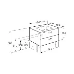 Roca Victoria Basic Unik Basin & Base Unit 600mm Gloss White -Bathroom Promotion roca 855854806 3