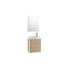 Roca Mini Pack Basin & Base Unit 450mm & Mirror Textured Oak -Bathroom Promotion roca 855865155