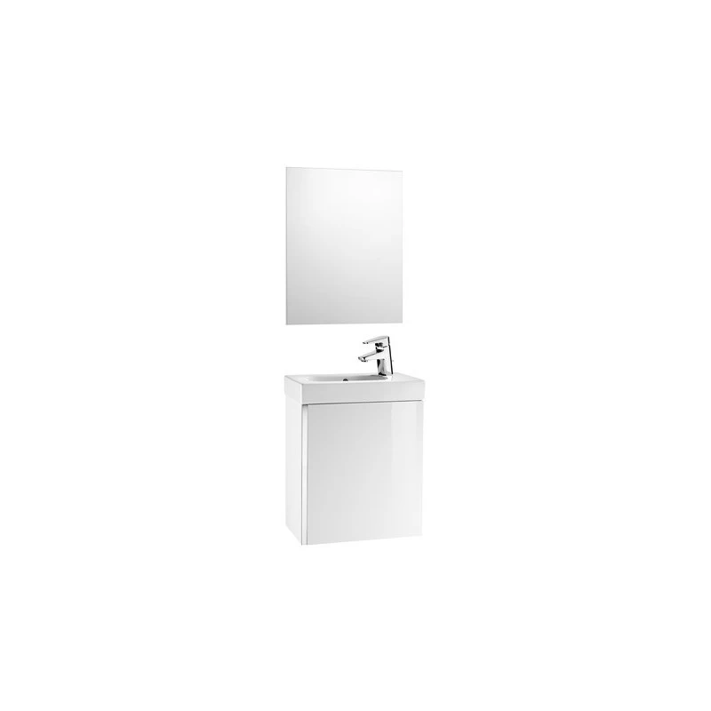 Roca Mini Pack Basin & Base Unit 450mm & Mirror Gloss White 3 Roca Mini Pack Basin & Base Unit 450mm & Mirror Gloss White