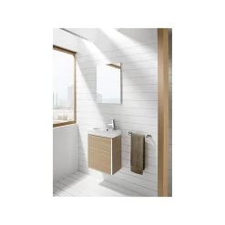 Roca Mini Pack Basin & Base Unit 450mm & Mirrored Cabinet Oak -Bathroom Promotion roca 855866155 4