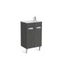 Roca Debba Compact Unik 500mm 2 Door Unit & Basin Gloss Grey -Bathroom Promotion roca 855900153