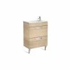 Roca Debba Compact Unik 600mm 2 Drawer Base Unit & Basin Oak -Bathroom Promotion roca 855905155