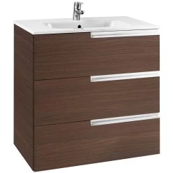 Roca Victoria-N 1000mm Textured Wenge 3 Drawer Base Unit & Basin