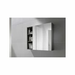 Roca Luna Mirrored Cabinet 400 Gloss Anthracite Grey -Bathroom Promotion roca 856839153 3