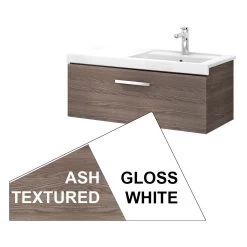 Roca Prisma Wall Hung 1 Drawer Basin Unit 90cm White & Ash