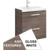 Roca Prisma Wall Hung 2 Drawer Basin Unit 60cm White & Ash -Bathroom Promotion roca 856881322