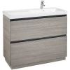 Roca Lander 1000mm City Oak Floor Vanity Unit & Right Hand Basin
