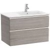 Roca The Gap 800mm 2 Drawer City Oak Base Unit & Right Hand Basin -Bathroom Promotion roca 857401402 3279a5000