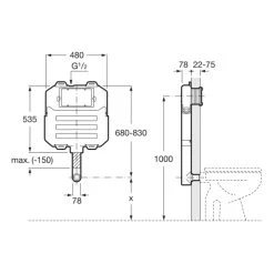 Roca Basic Tank Compact Concealed Cistern -Bathroom Promotion roca 8900802a0 2