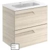 Royo Vitale 600mm Gloss White Slimline 2 Drawer Wall Unit -Bathroom Promotion royo ro122757