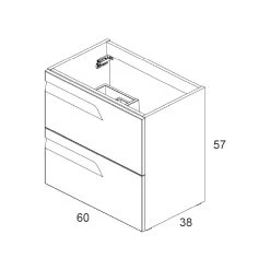Royo Vitale 600mm Gloss White Slimline 2 Drawer Wall Unit -Bathroom Promotion royo ro122757 2