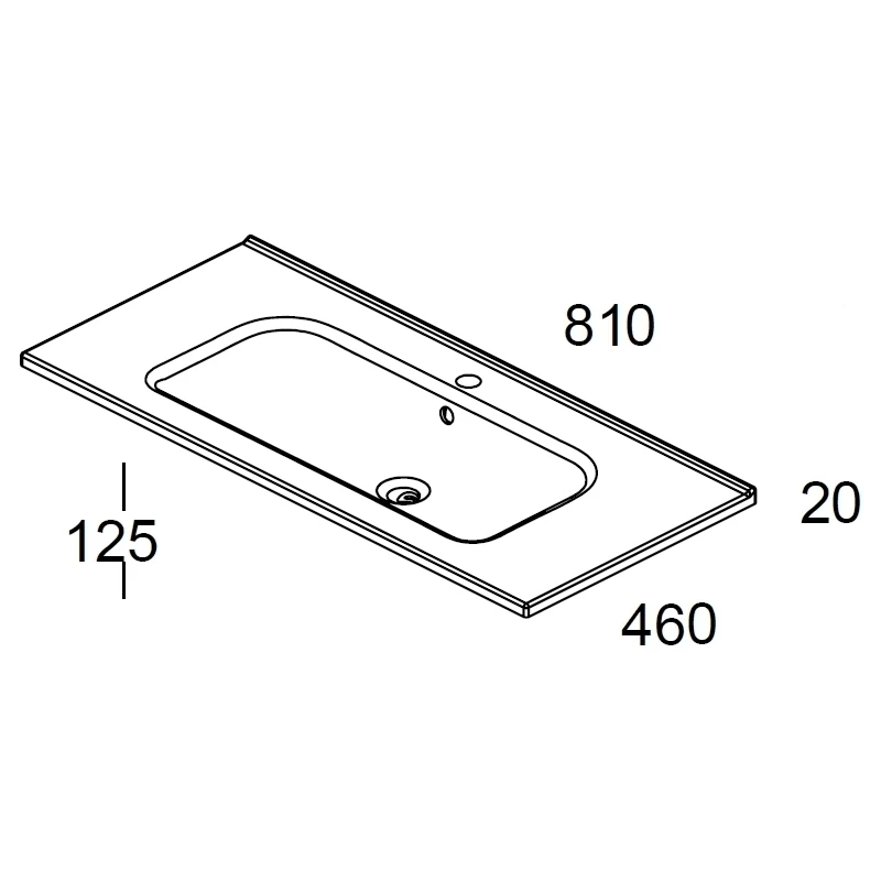 Royo Onix/Vitale/Nature 810mm Slimline Square Basin 4 Royo Onix/Vitale/Nature 810mm Slimline Square Basin - Image 2