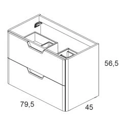 Royo Life 800mm 2 Drawer Wall Unit Samara Ash -Bathroom Promotion royo ro123878 2