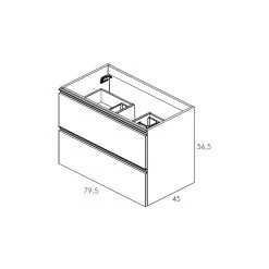 Royo Vida 800mm Anthracite 2 Drawer Wall Unit -Bathroom Promotion royo ro124826 2