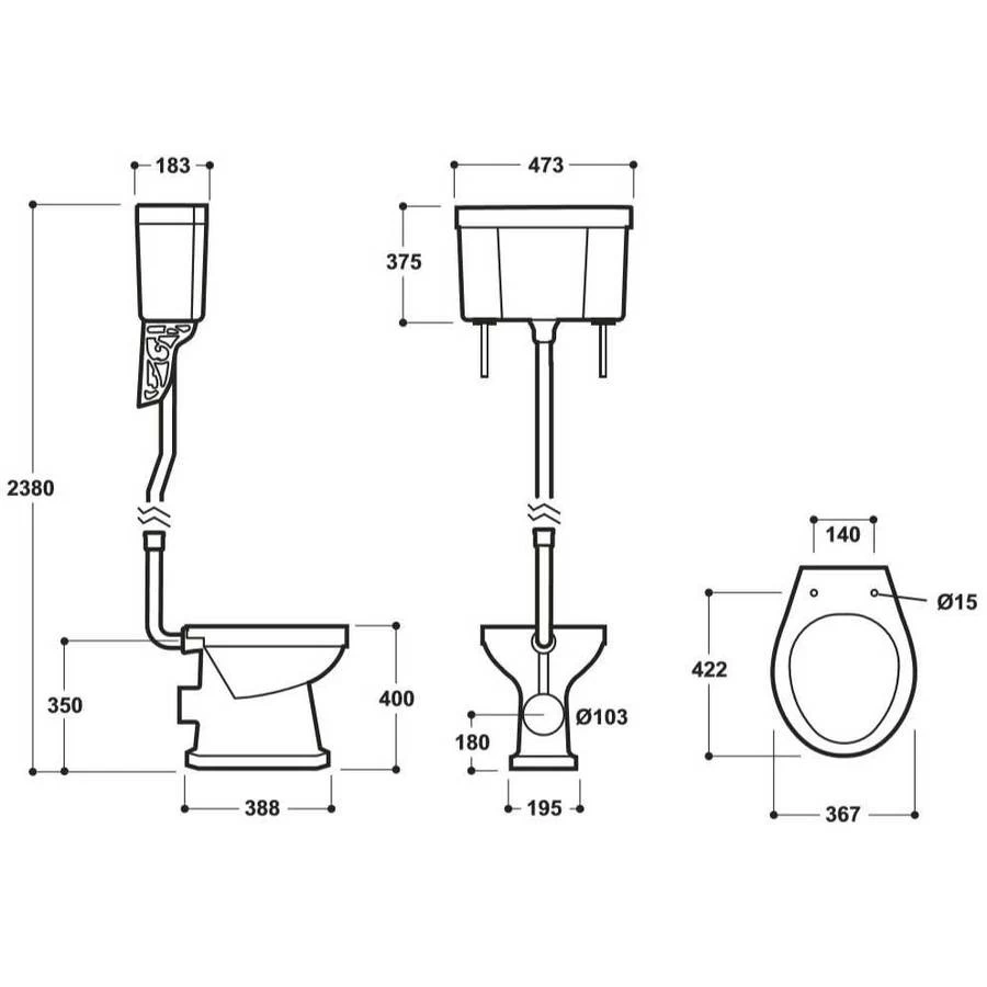Synergy Henbury High Level Cistern 5 Synergy Henbury High Level Cistern - Image 3