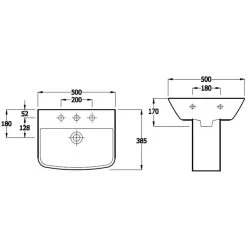 Synergy Valencia 500mm 1 Tap Hole Basin -Bathroom Promotion synergy sy val02 3