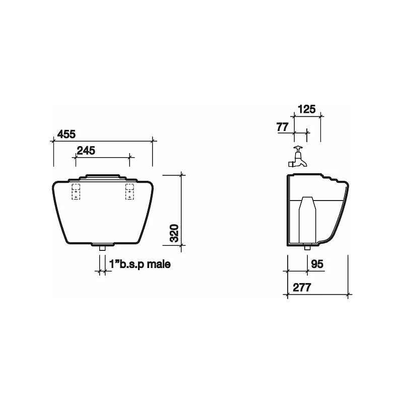 Twyford Ceramic Auto Cistern & Fittings 14L 4 Twyford Ceramic Auto Cistern & Fittings 14L - Image 2