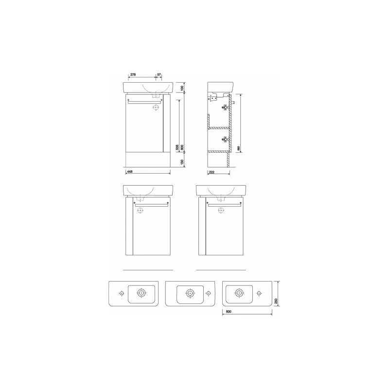 Twyford E200 Plinth For 500×250 Handrinse Unit Grey 4 Twyford E200 Plinth For 500×250 Handrinse Unit Grey - Image 2