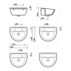 Twyford Sola Medical Washbasin 500×400 1 Tap Left Hand -Bathroom Promotion twyford sa4256wh 2