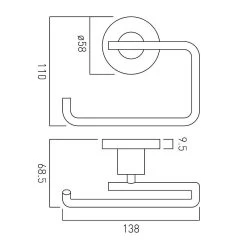 Vado Elements Paper Holder -Bathroom Promotion vado ele 180 cp 2