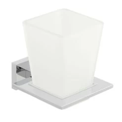 Vado Level Frosted Glass Tumbler & Holder