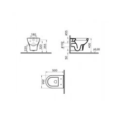 Vitra Zentrum Wall-Hung Toilet With Soft Close Seat -Bathroom Promotion vitra 5785l003 0075 2